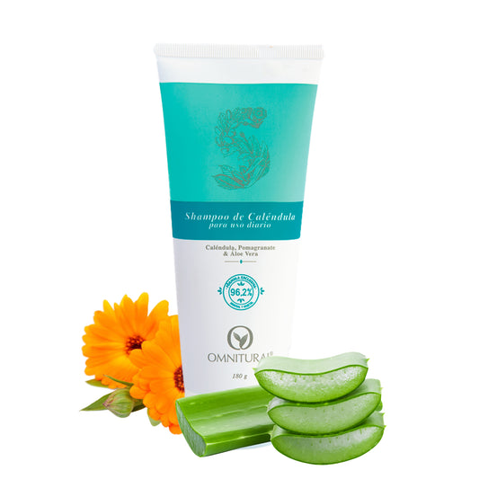 SHAMPOO DE CALÉNDULA, POMAGRANATE & ÁLOE-USO DIARIO