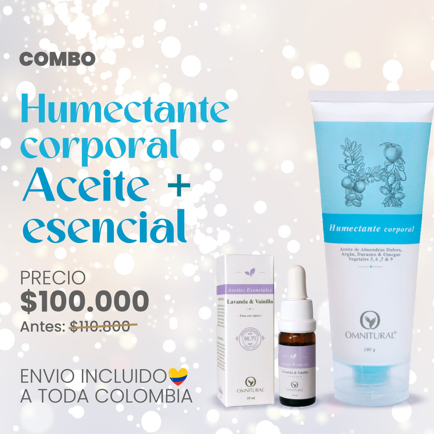 COMBO HUMECTANTE CORPORAL + ACEITE ESENCIAL